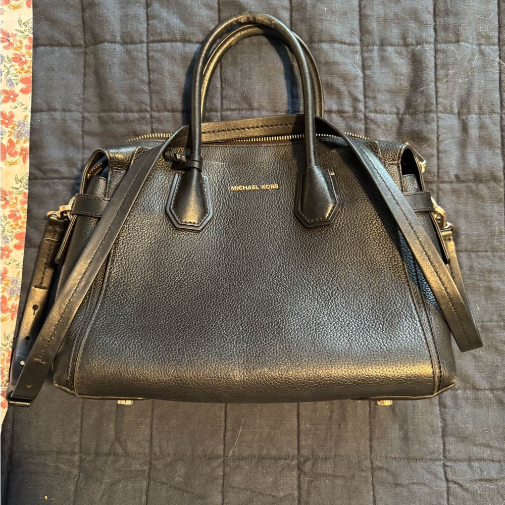Michael Kors Black Leather Crossbody Purse